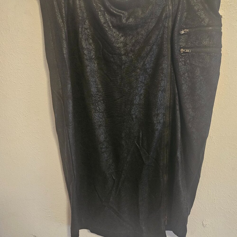 Torrid Metallic Crackle Zipper Pencil Skirt Stretchy Black Plus Size 1X
